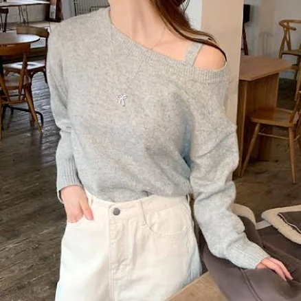 Sugar Unbalanced Off Shoulder Knit