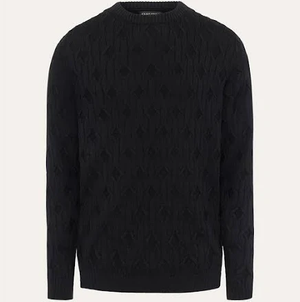 Diamond Cable Knit Wool Sweater