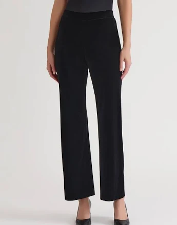 Kasper Plus Size Velvet Pull-On Wide-Leg Pants