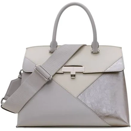 Calvin Klein Becky Metallic Colorblock Turnlock Convertible Satchel