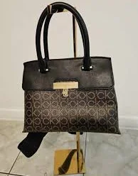 Calvin Klein Becky Top Handle Mini Bag Crossbody One Size, Brown/Khaki/Black
