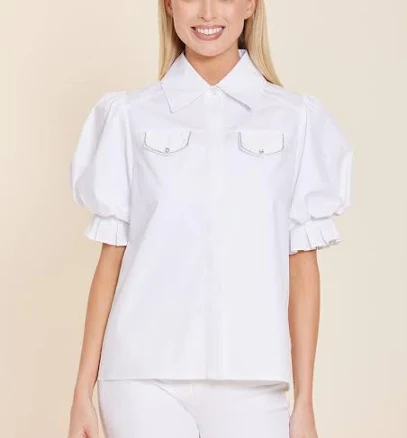 Poplin Rhinestone Top