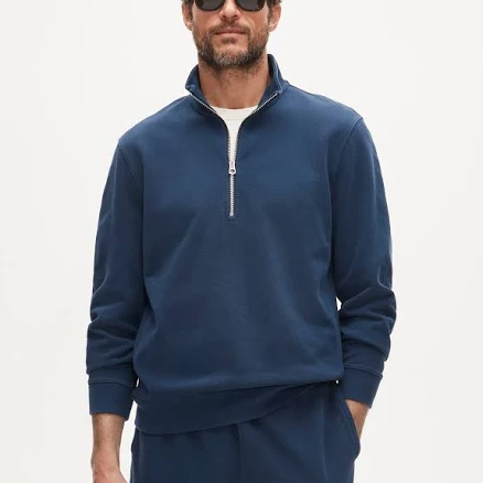 J.Crew Men's Washed Court Terry Quarter-Zip Pullover