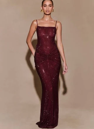 MESHKI Roisin Diamante Maxi Dress