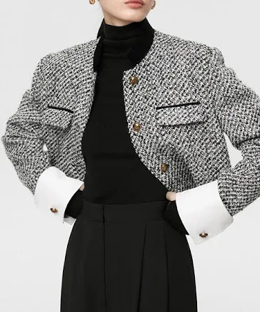 Boucle Tweed Crop Blazer