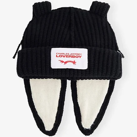 Charles Jeffrey Loverboy Chunky Rabbit Wool-Blend Beanie Hat