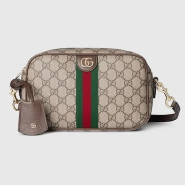 GUCCI Ophidia Small Camera Bag, Beige, GG Canvas
