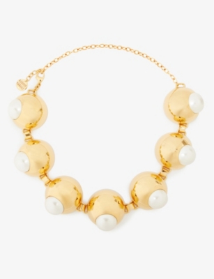 MIU MIU - Show metal and faux-pearl necklace