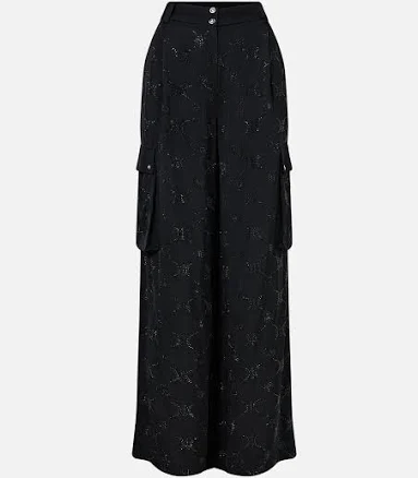 CAMILLA Wide Leg Utility Pants Solid Black