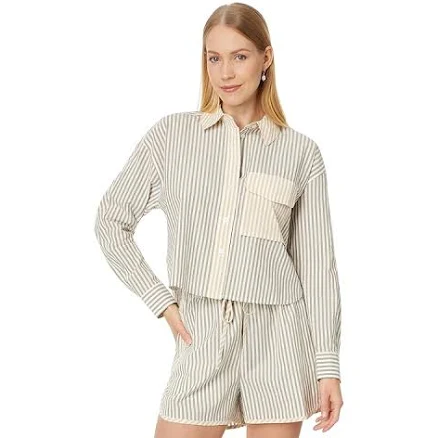 Madewell Utility Cropped Long Sleeve Shirt Women's Clothing