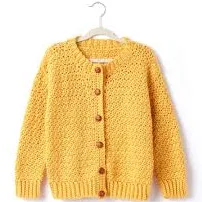 Caron Adult Crochet Crew Neck Cardigan