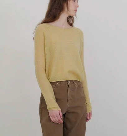 ANDNEEDS Boat Neck Sheer Knit