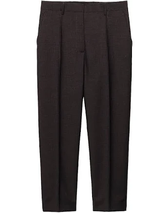 Prada Women's Cropped Wool Check Pants