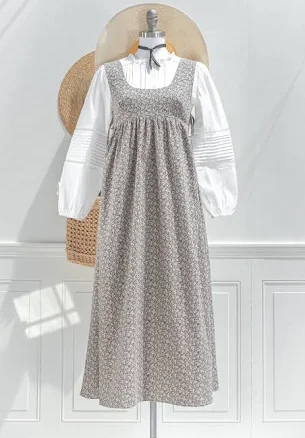 Amantine Cotton Pinafore Apron Dress