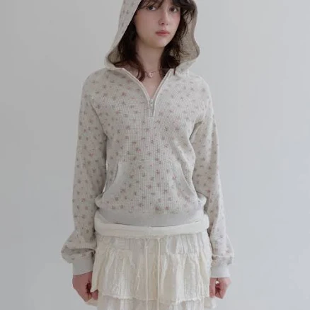 FUNFROMFUN Bloom Waffle Half-Zip