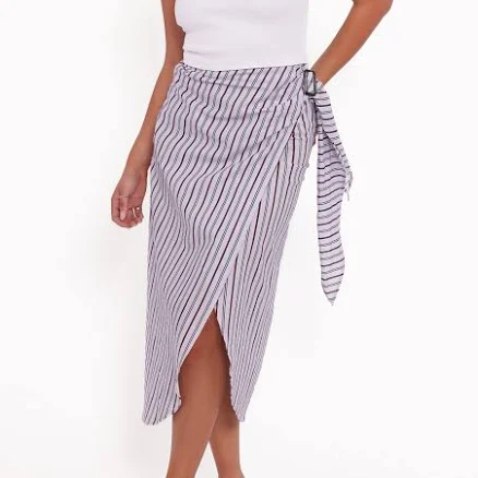 Petal & Pup Women's Jacey Stripe Wrap Midi Skirt