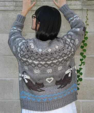 Ronron CAT FAIR ISLE Knit Cardigan