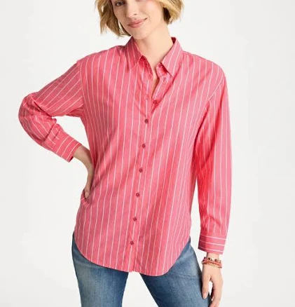 Chico's Women's Cotton Voile Striped Shirt
