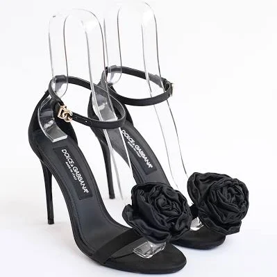 Dolce & Gabbana Keira Floral-Appliqué Satin Sandals