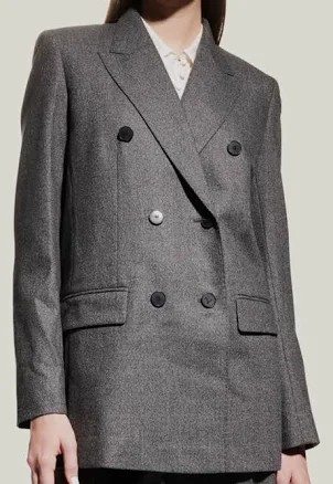 Lafayette 148 New York Trinity Wool Double-Breasted Blazer