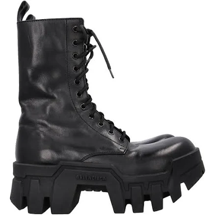 Balenciaga Men's Bulldozer Lace-Up Leather Boots