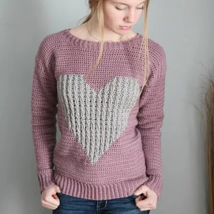 Cabled Heart Pullover