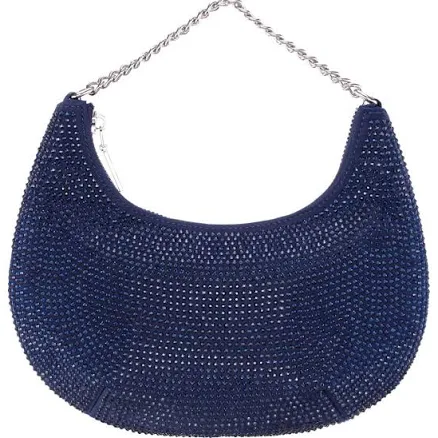 Nina Women's All Over Crystal Crescent Moon Crossbody Bag
