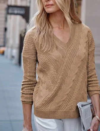 J.Jill Women's Wearever Cable-Knit Cotton Sweater