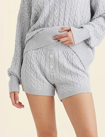 Papinelle Women's Cosy Cable Cotton Cashmere Short
