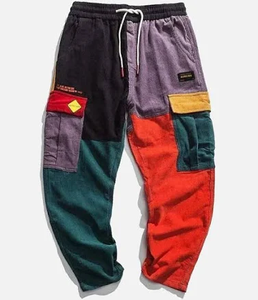 Aelfric Eden Back to 90's Color Block Patchwork Corduroy Cargo Pants