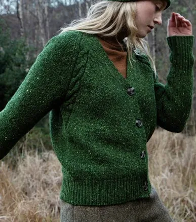 Fisherman Donegal Raglan Cable Cardigan