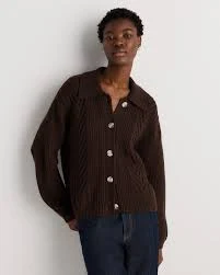 Australian Merino Wool Collared Cable Cardigan