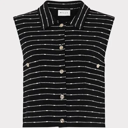 Milly Women's Lainey Sleeveless Striped Knit Top