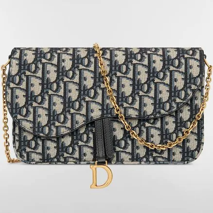 DIOR Women's Saddle Pouch with Chain