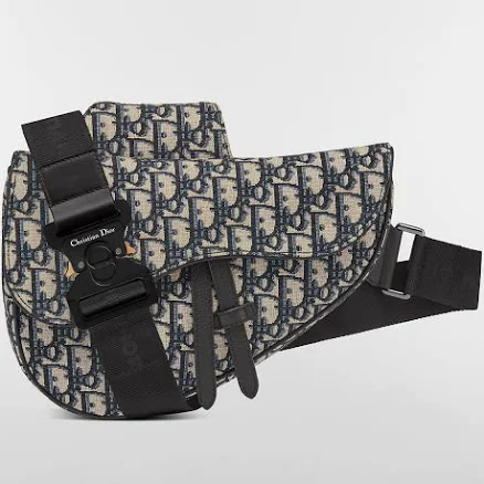 DIOR Men's Dior Oblique Jacquard Saddle Bag