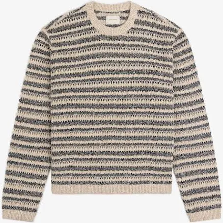 Bouclé Open Knit Crewneck Sweater