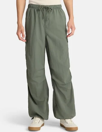 No Boundaries Men's Nylon Parachute Cargo Pants