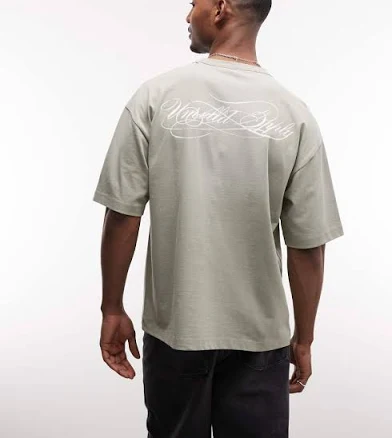 ASOS Heavyweight Oversized Cursive Text T-shirt