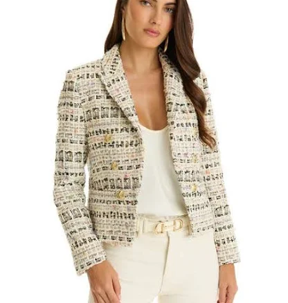 Gabrielle Double-Breasted Tweed Blazer