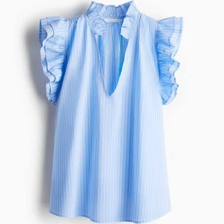 H&M Ladies Ruffle-Trimmed Blouse