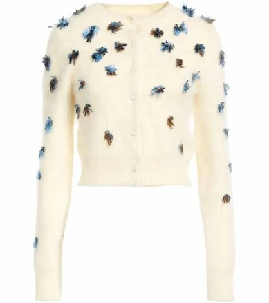 Maison Margiela Flower Knit Cardigan - Lemon