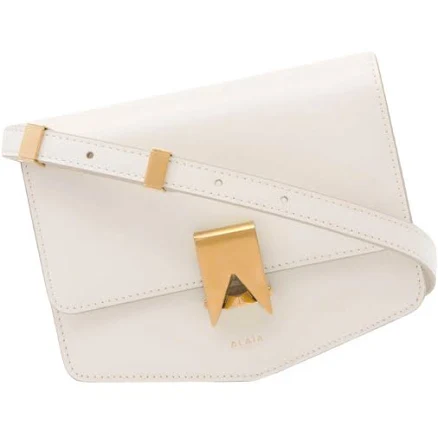 Alaïa White Leather Le Papa Small Shoulder Bag