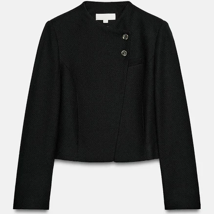 Zara Cropped Double-Breasted Blazer