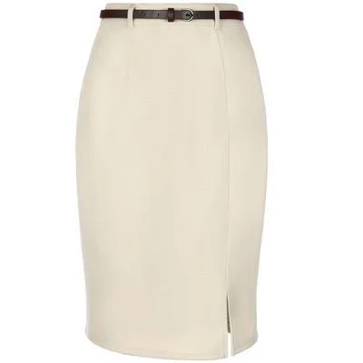 Inspire CHIC Women's High-Waisted Belted Bodycon Midi Skirt