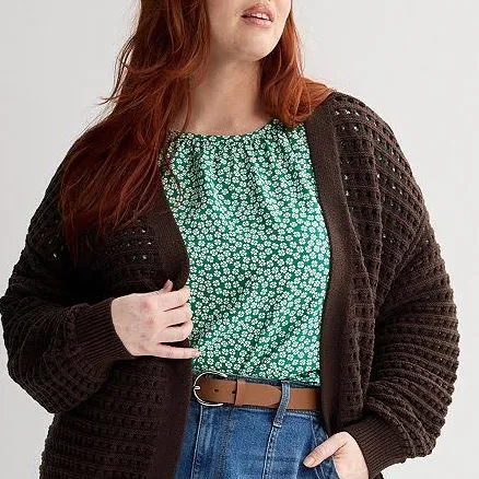 Sonoma Goods For Life Fisherman Cardigan Sweater Women's