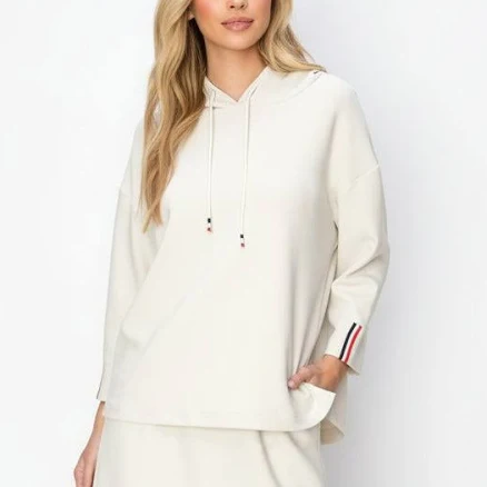 Khloe Knit Crepe Hoodie Top