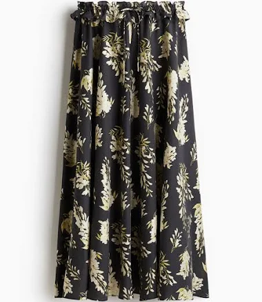 H&M Ladies Ruffle-Trimmed Maxi Skirt