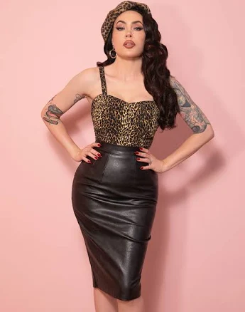 Vixen Vegan Leather Pencil Skirt