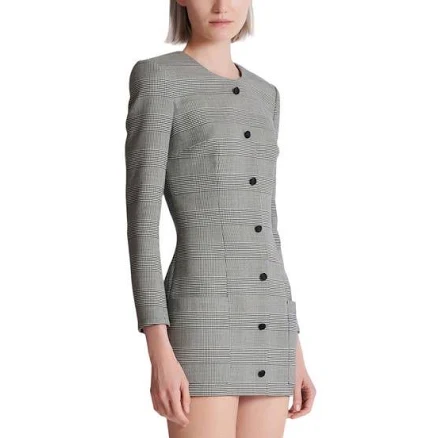 Balmain Women's Prince of Wales Jacquard Mini Dress
