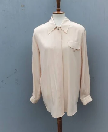 Vintage 1980s TESS Blouse with Shoulder Pads
